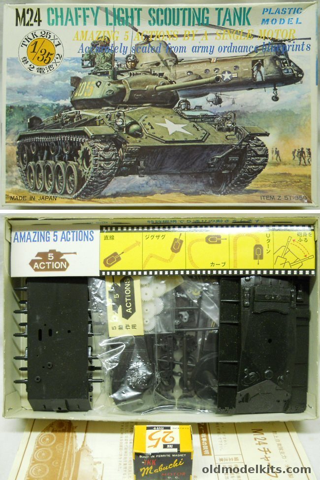 Hobby 1/31 M24 Chaffy Light Scouting Tank Motorized With 5 Actions, Z51-350 plastic model kit